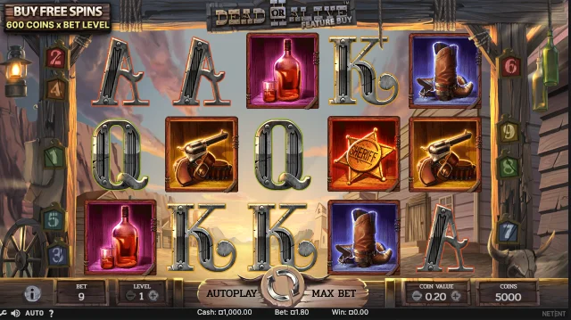 Dead or Alive II wild symbol feature screen
